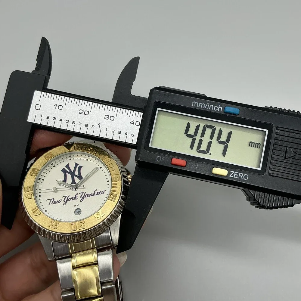 Game Time New York Yankees Mens Watch 40mm Two Tone Stainless New Battery 7.75